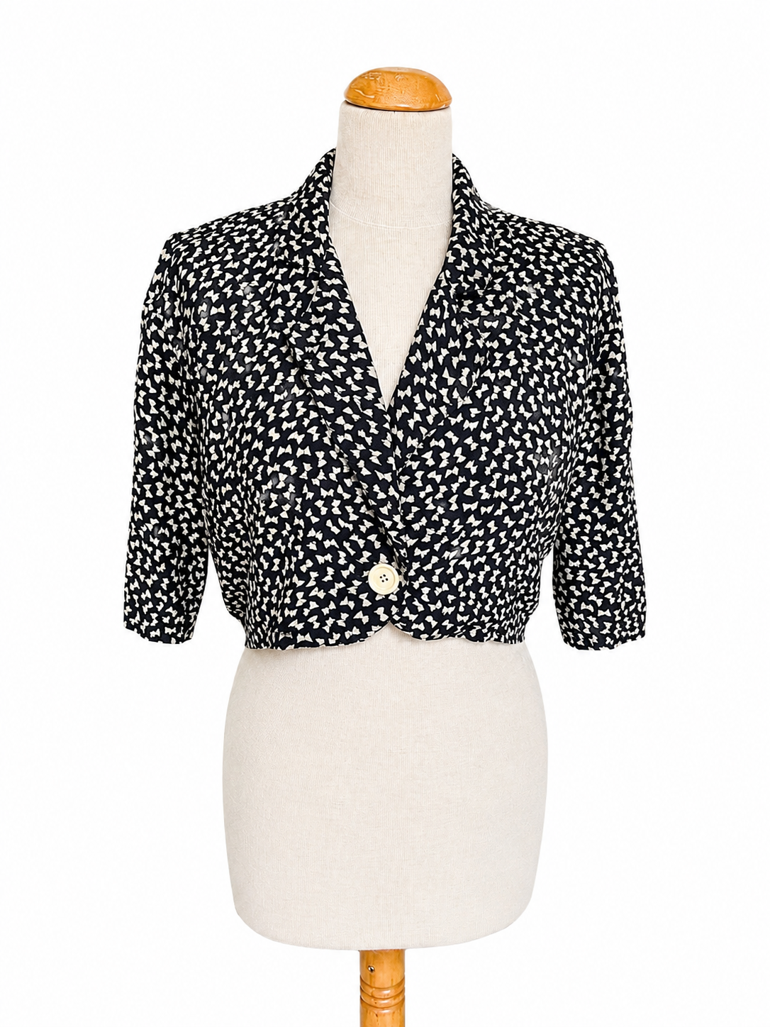 Veste courte légère vintage motif noeuds