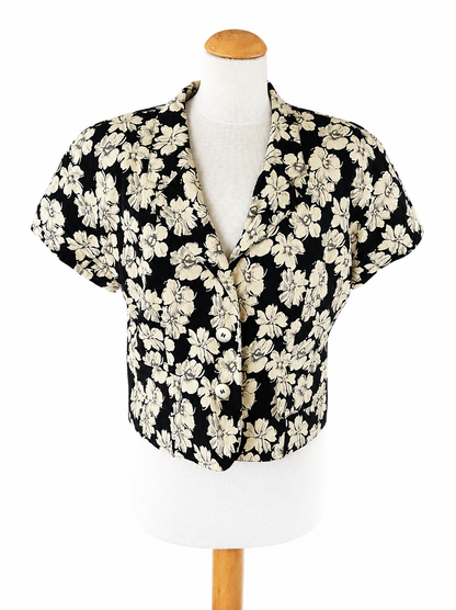 Veste manches courtes imprimé floral Darel