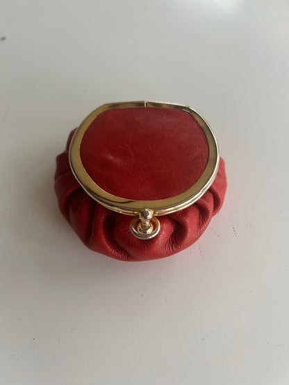 Porte monnaie vintage cuir rouge la friperie vintage 25