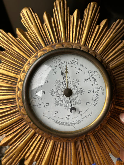 Baromètre soleil mural vintage doré la friperie vintage 25