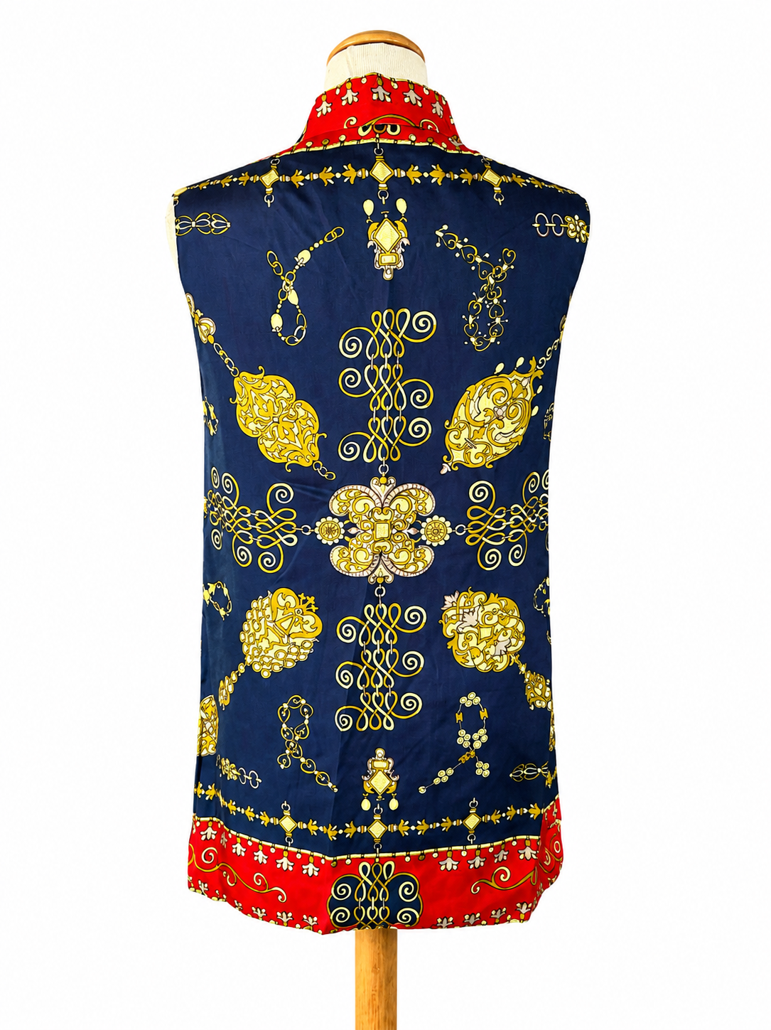 Chemisier vintage en soie imprimé foulard