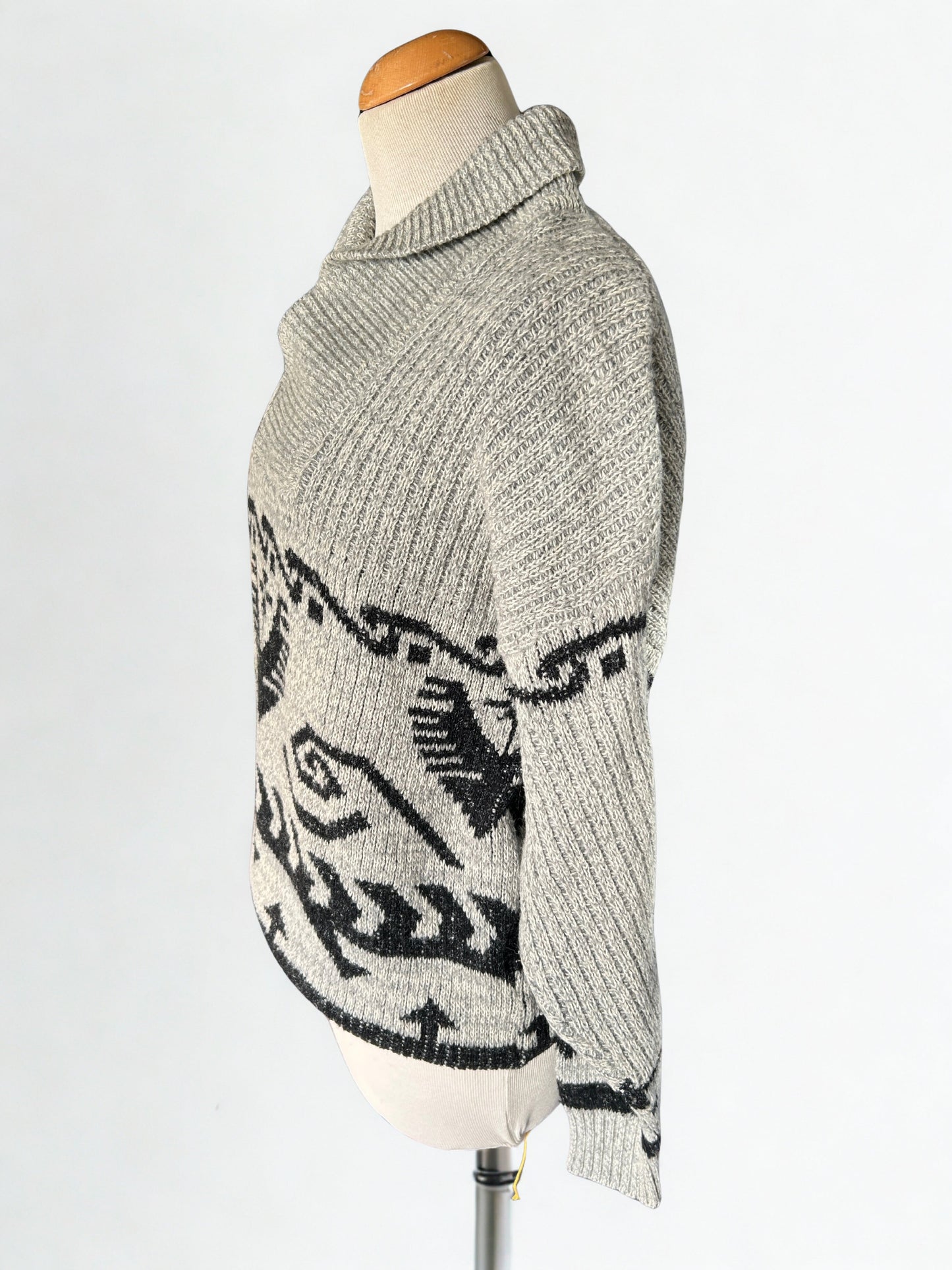 Pull vintage col châle motifs ethnique mixte la friperie vintage 25