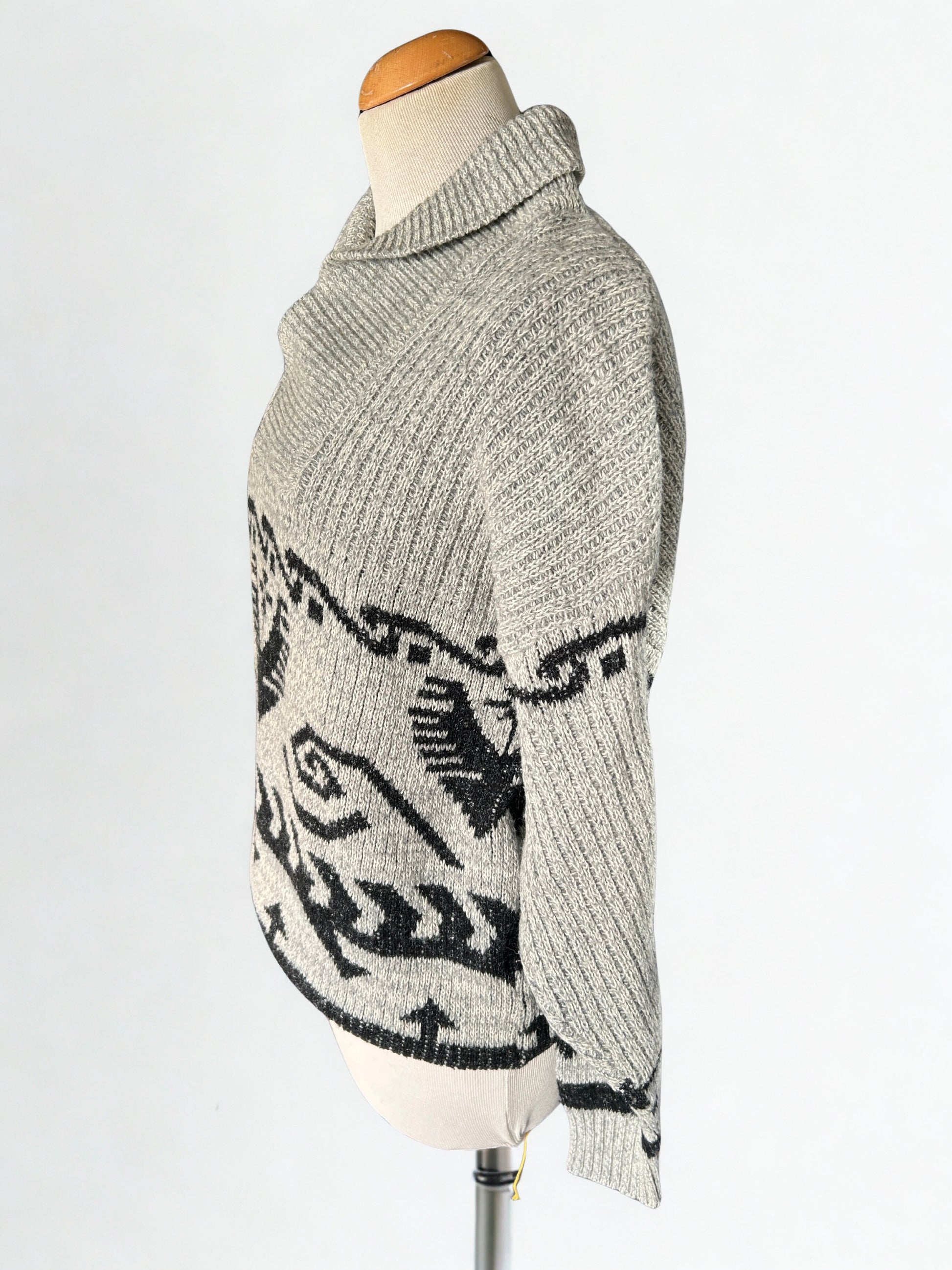 Pull vintage col châle motifs ethnique mixte la friperie vintage 25