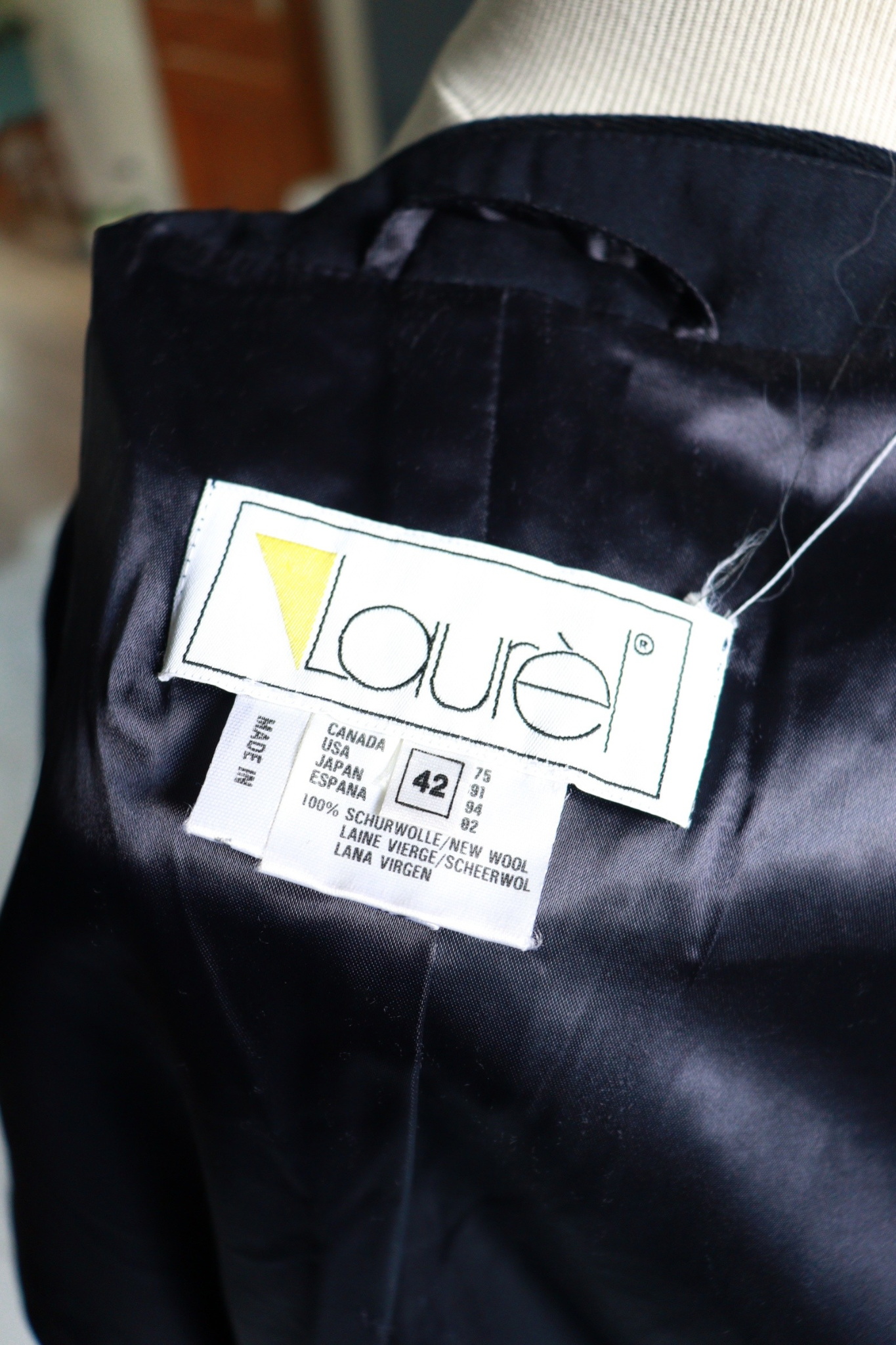 Veste longue Laurèl bleu marine laine la friperie vintage 25