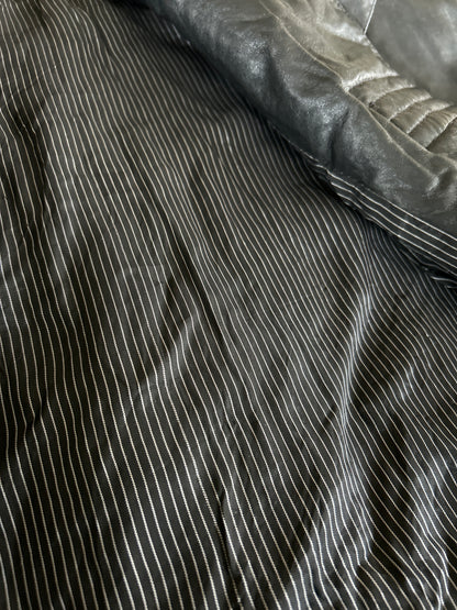 Veste en cuir vintage noire oversize