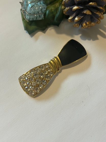 Broche vintage nœud strass et émail noir – Années 1980 la friperie vintage 25