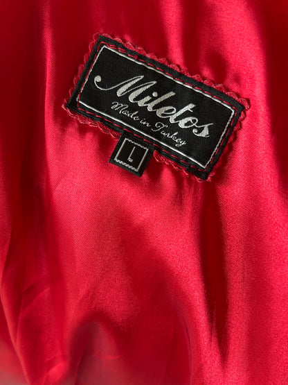 Veste en cuir d’agneau rouge