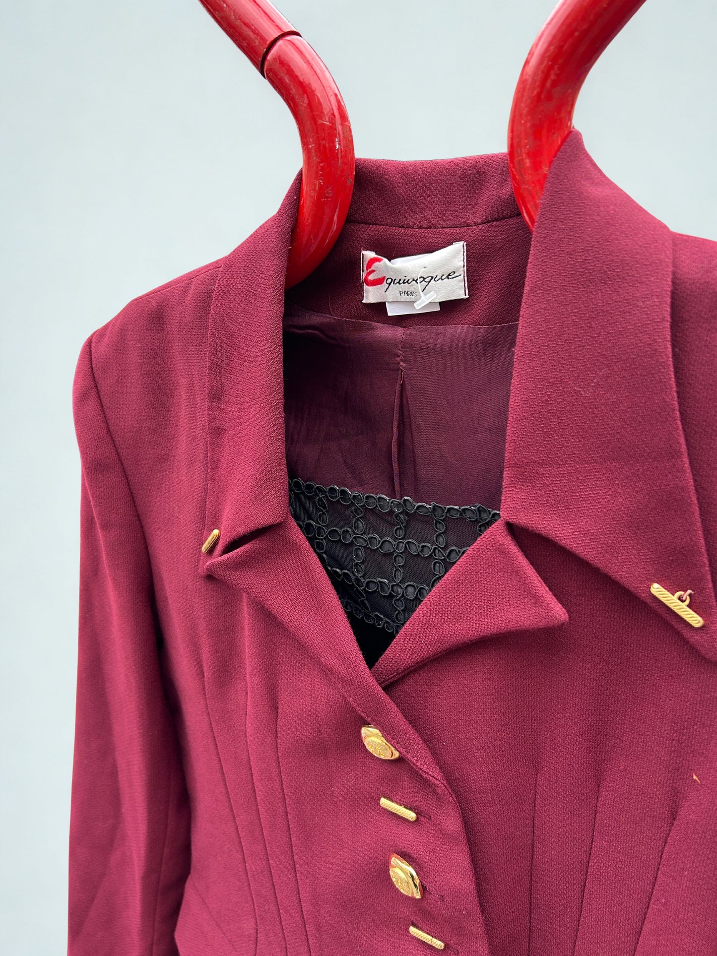 Blazer vintage bordeaux – Laine & polyester la friperie vintage 25