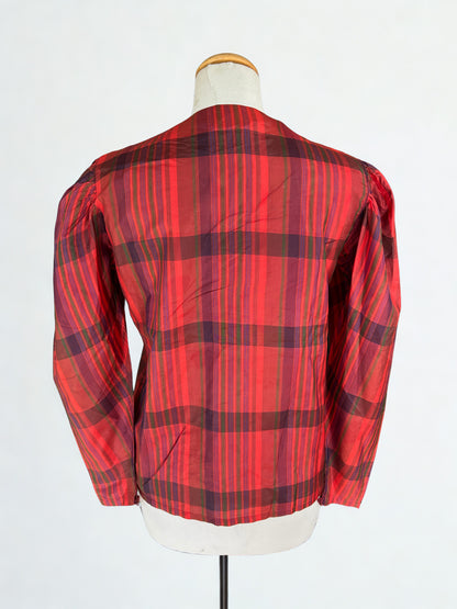 Blouse René Derhy en soie à carreaux