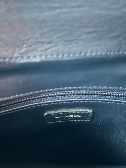 Sac Lancel vintage bleu marine cuir la friperie vintage 25