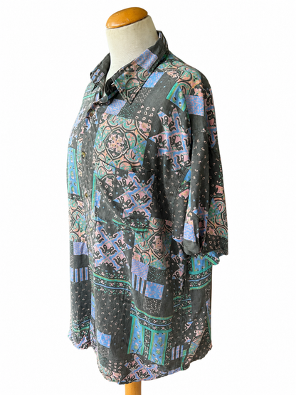 Chemisier longue vintage imprimé 90