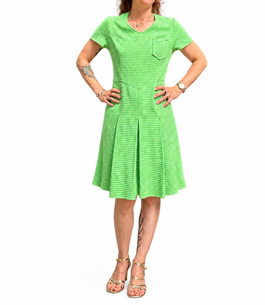 Robe vintage vert Vichy