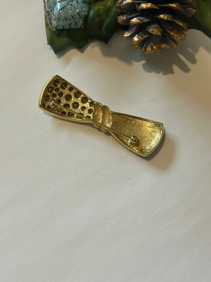 Broche vintage nœud strass et émail noir – Années 1980 la friperie vintage 25