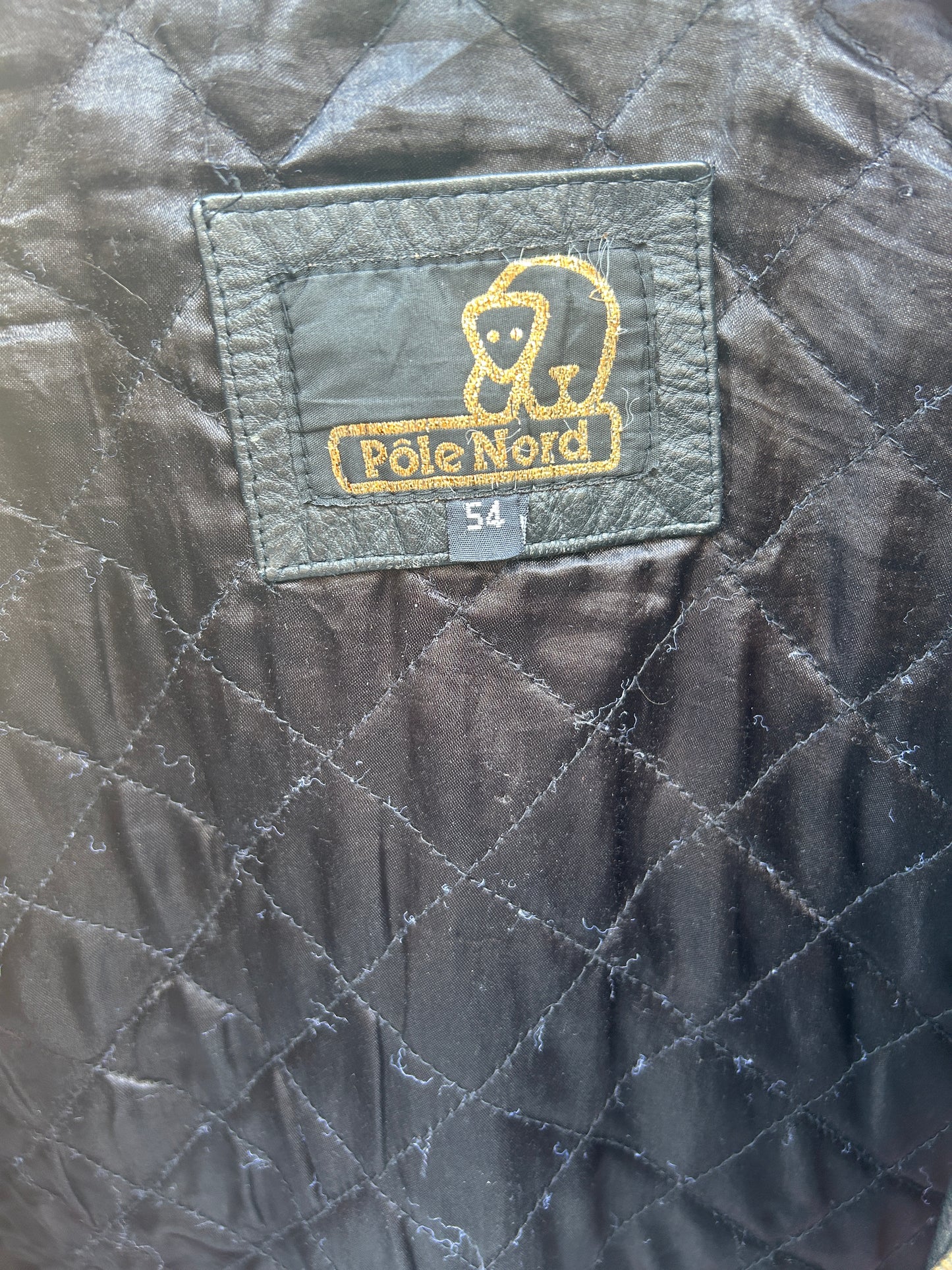 Veste en cuir vintage noire Pole Nord