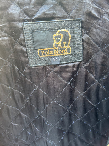 Veste en cuir vintage noire Pole Nord