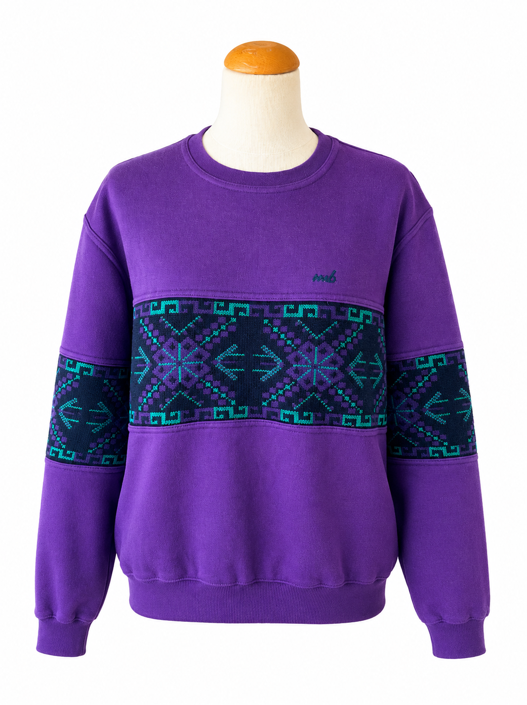 Sweat shirt vintage violet jacquard