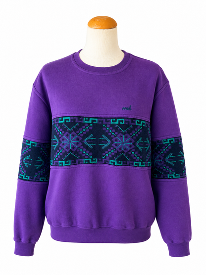 Sweat shirt vintage violet jacquard