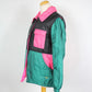 Veste de ski vintage hiver chaude années 90 noir rose vert