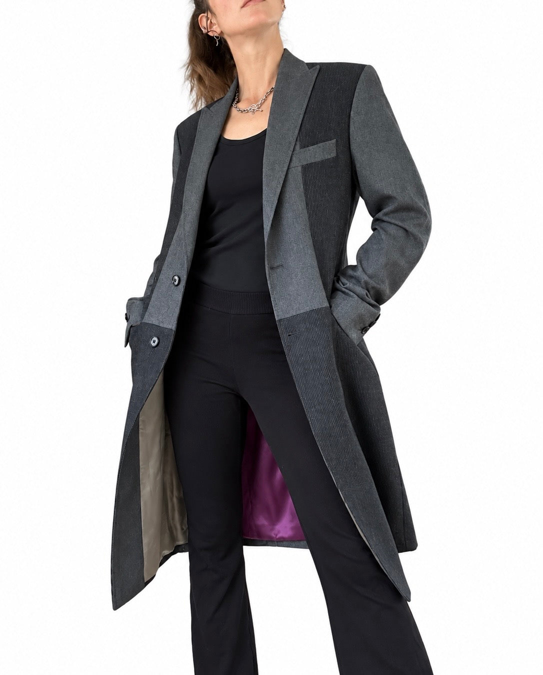 Veste longue Kenzo homme laine gris