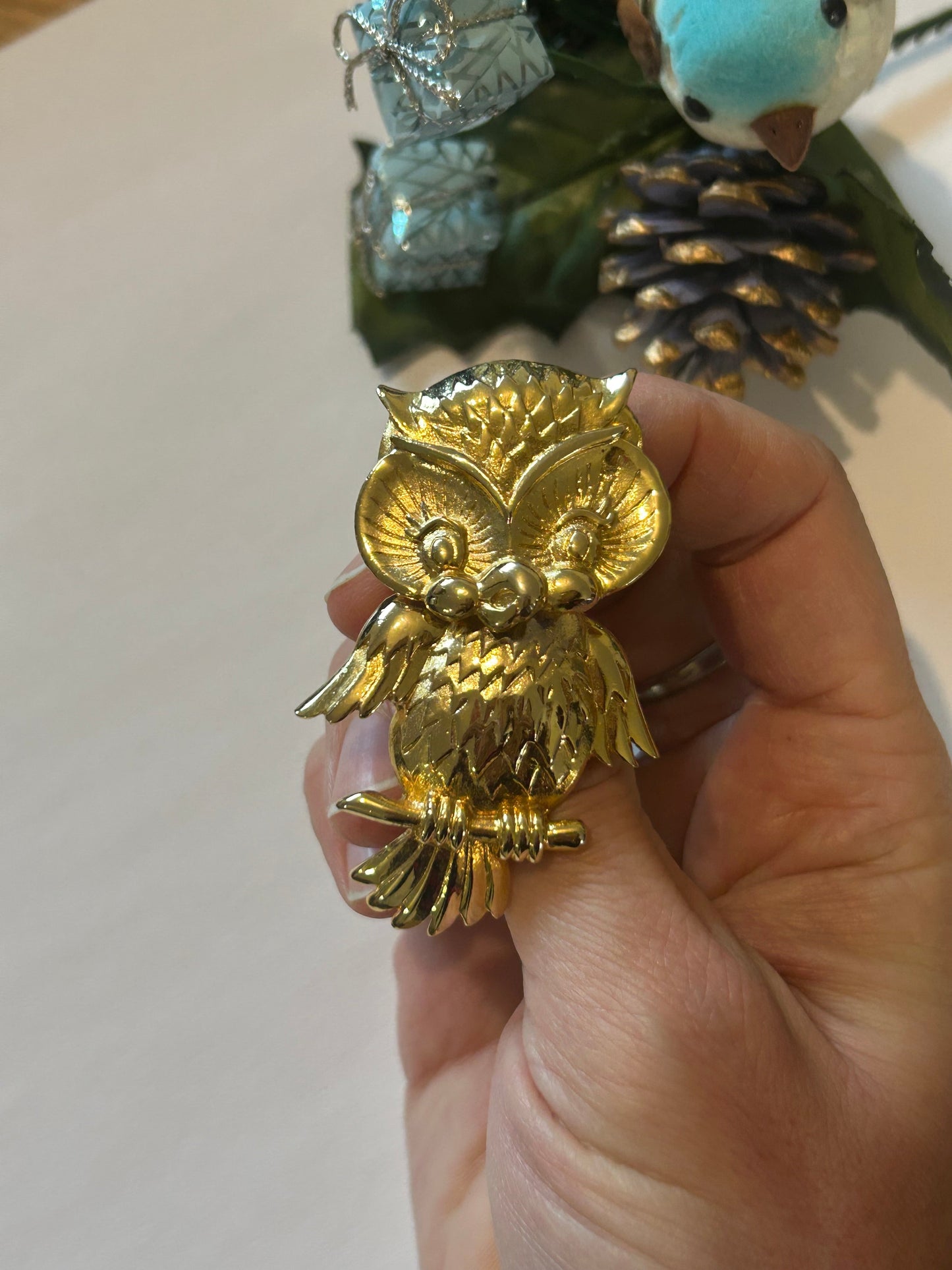 Broche vintage hibou articulé la friperie vintage 25