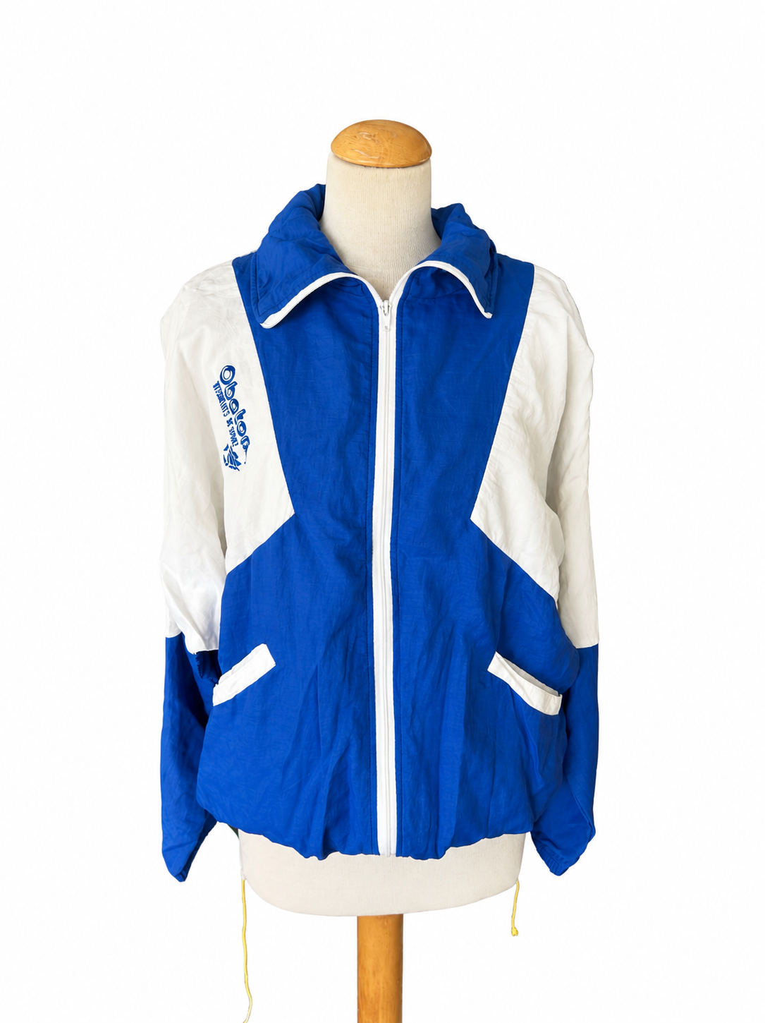 Veste vintage sport bleu et blanc