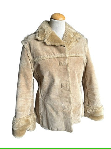 Veste vintage peau retournée beige clair la friperie vintage 25