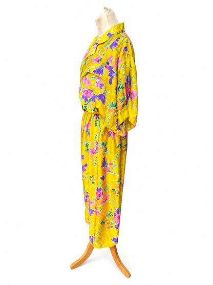 Robe vintage fleurie jaune