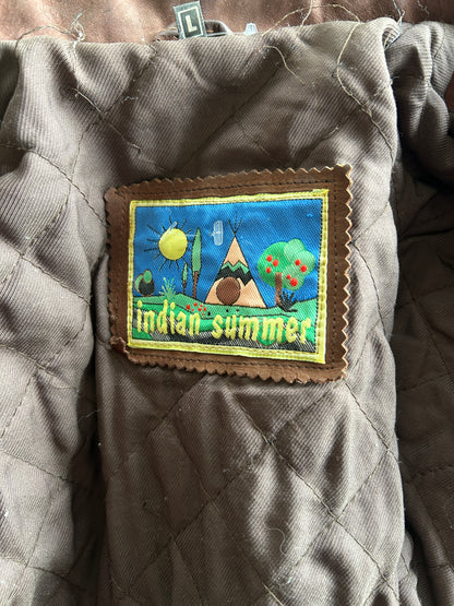 Veste en cuir nubuck vintage marron