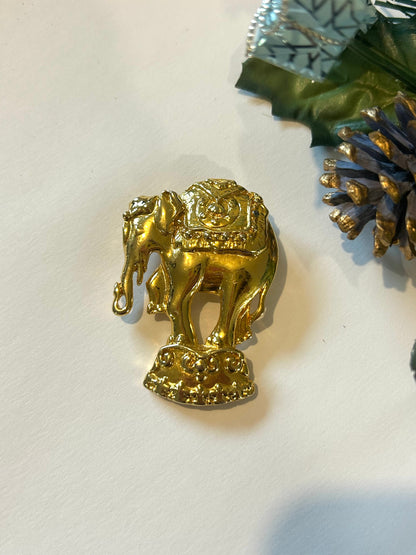 Broche vintage éléphant doré la friperie vintage 25