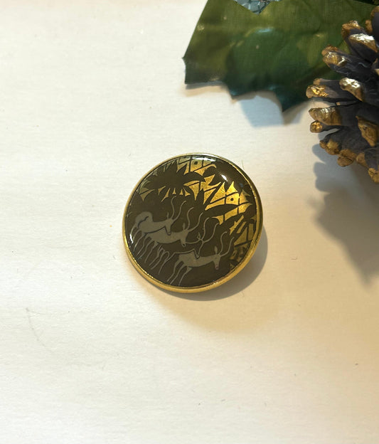 Broche vintage Michel le Brun antilopes la friperie vintage 25
