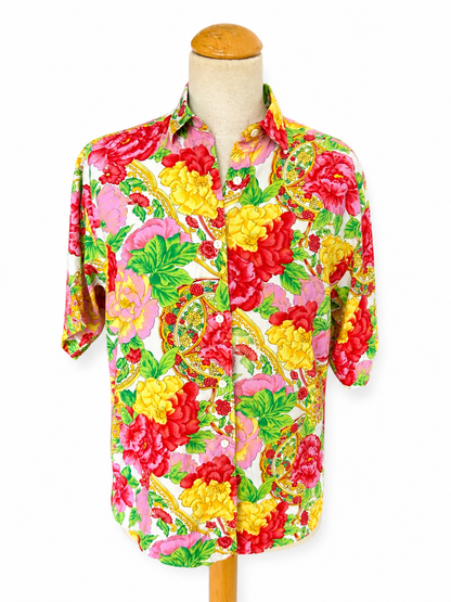 Chemise fleurie vintage France
