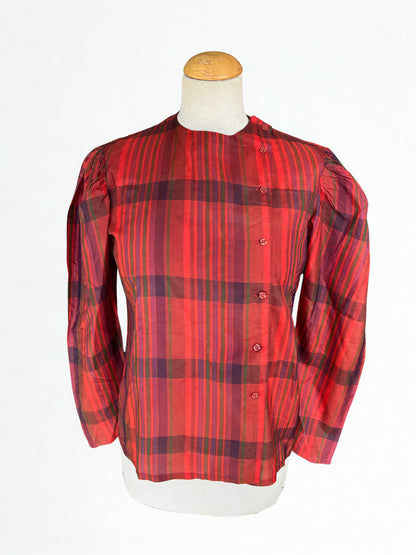 Blouse René Derhy en soie à carreaux