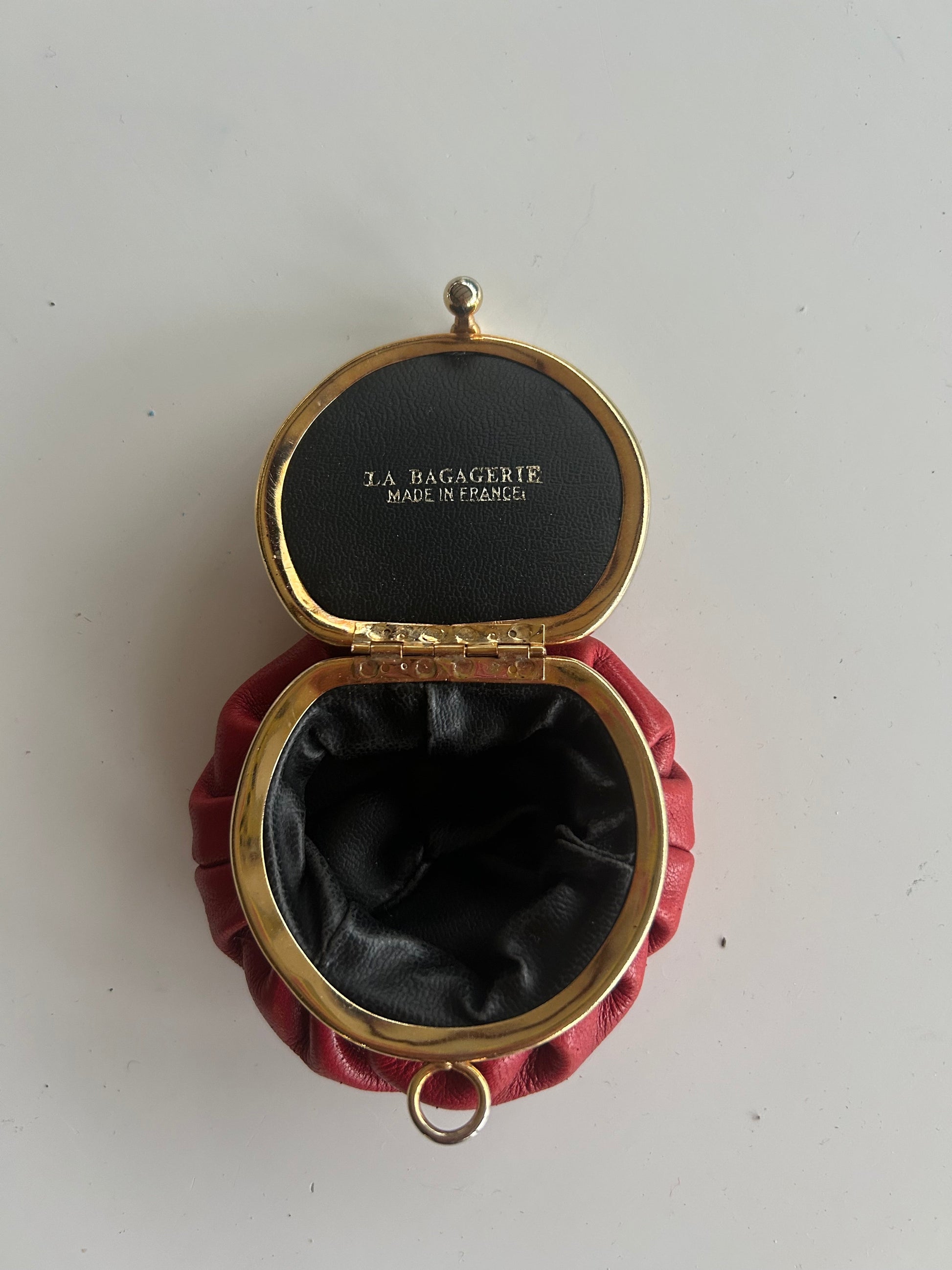 Porte monnaie vintage cuir rouge la friperie vintage 25