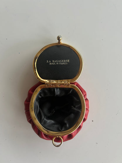 Porte monnaie vintage cuir rouge la friperie vintage 25