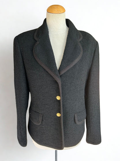 Veste blazer vintage noire laine la friperie vintage 25