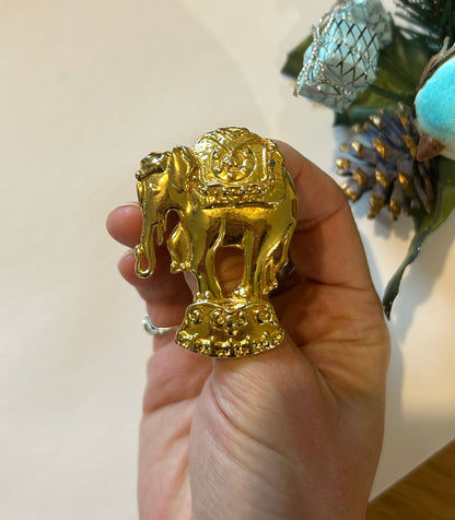 Broche vintage éléphant doré la friperie vintage 25