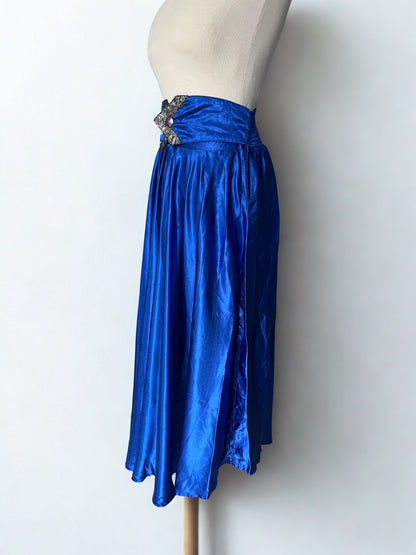 Jupe vintage bleu électrique taille haute – Made in France
