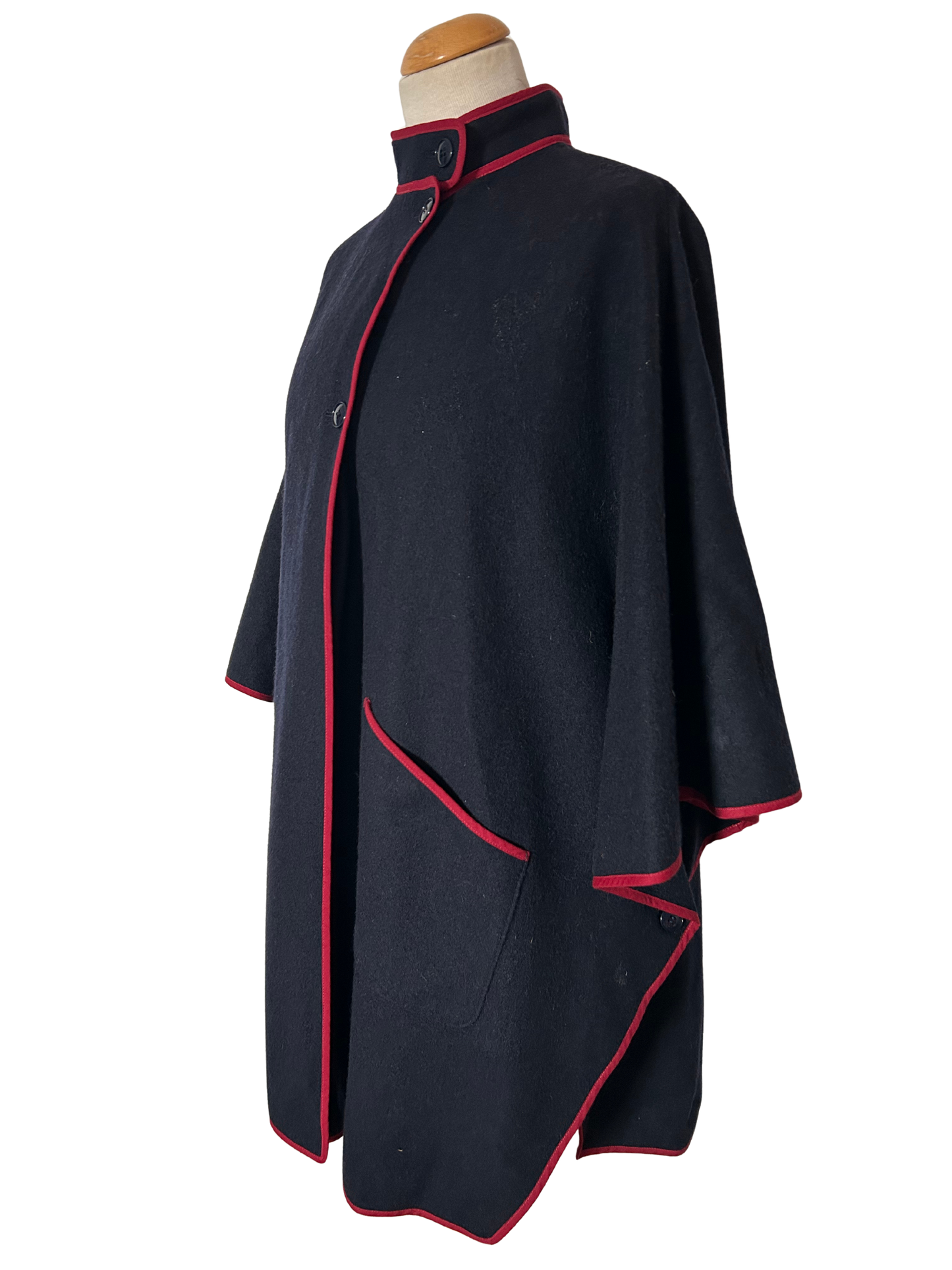 Cape vintage bleu marine laine france 80 la friperie vintage 25