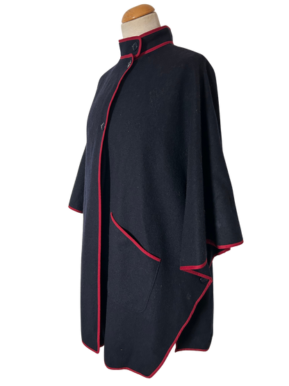 Cape vintage bleu marine laine france 80 la friperie vintage 25