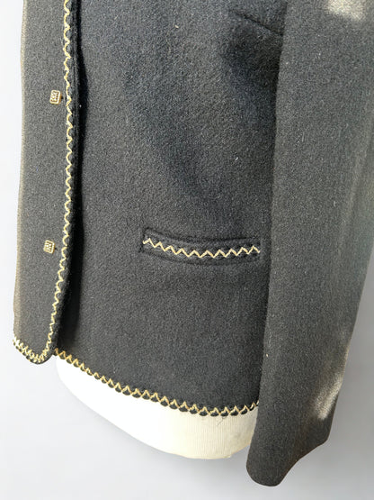 Veste vintage noire bordure dorée la friperie vintage 25