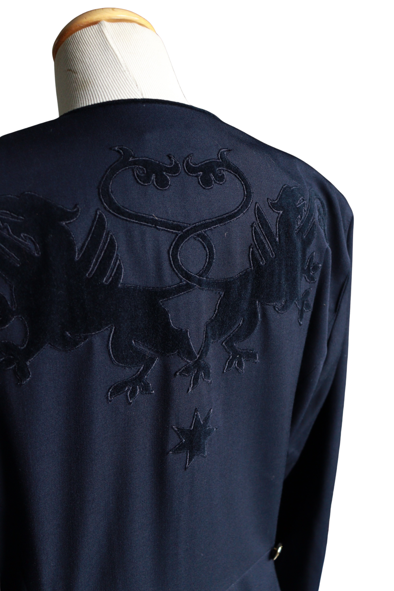 Veste longue Laurèl bleu marine laine la friperie vintage 25