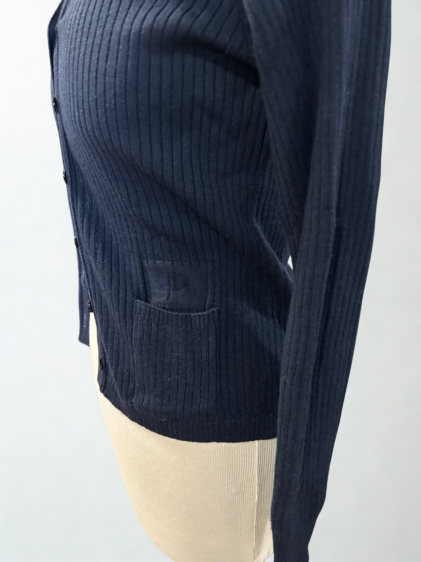 Gilet vinted côtelé bleu marine