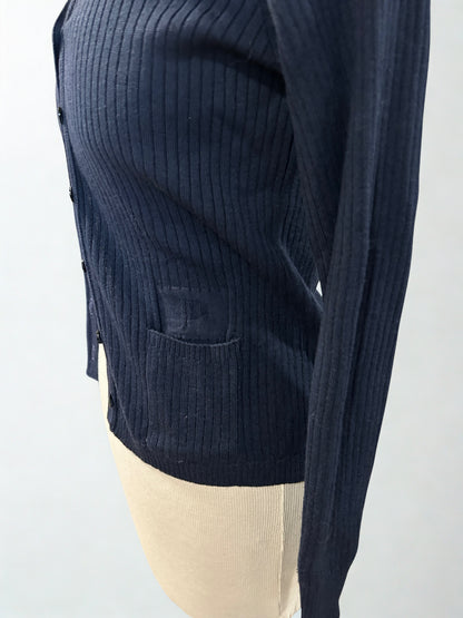Gilet vinted côtelé bleu marine