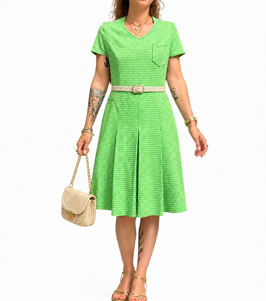 Robe vintage vert Vichy