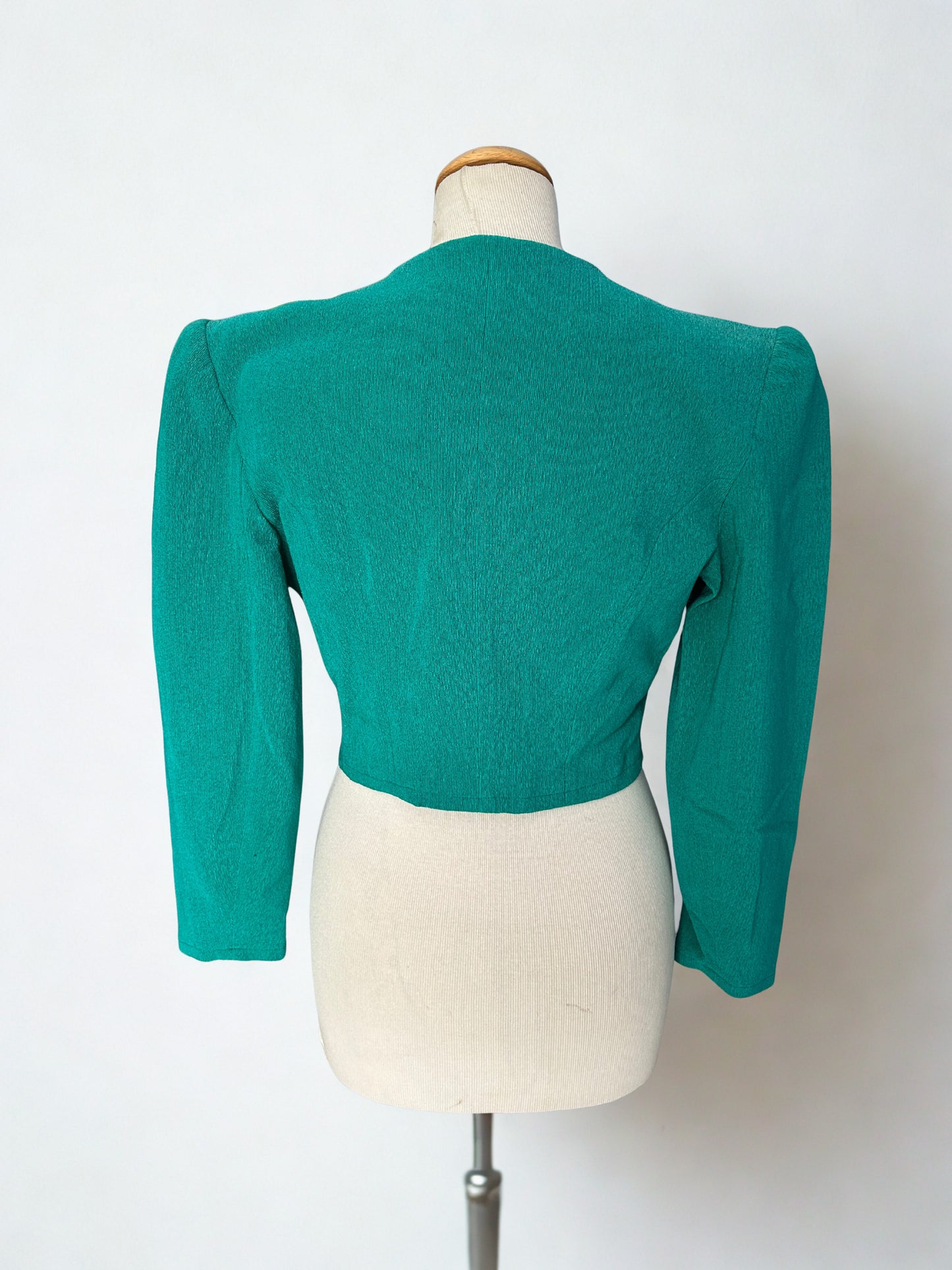 Veste courte vintage verte émeraude – Geneviève Tarka Paris – Fabriquée en France