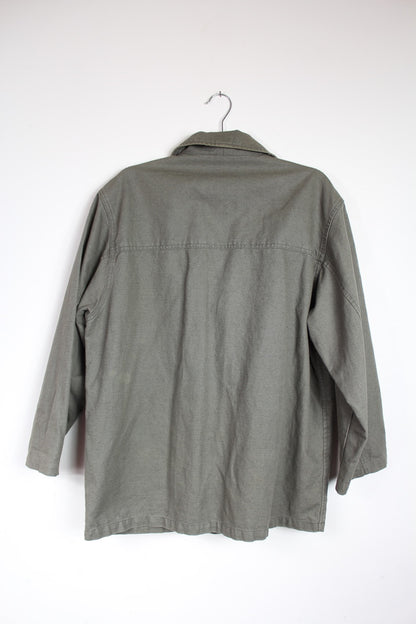 Veste vintage Redskins taupe gris en lin et coton hommes femmes la friperie vintage 25