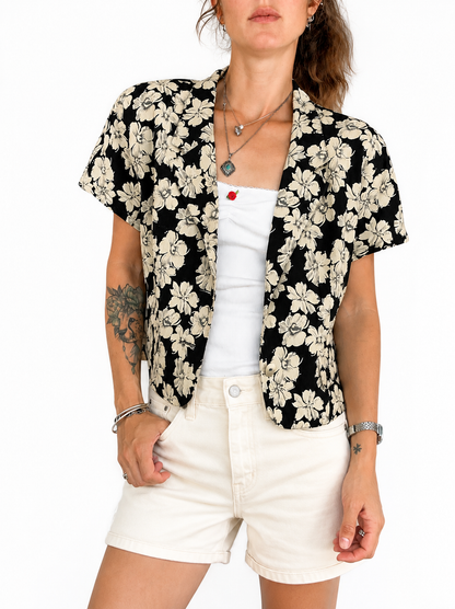 Veste manches courtes imprimé floral Darel