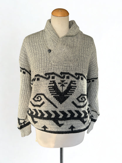Pull vintage col châle motifs ethnique mixte la friperie vintage 25