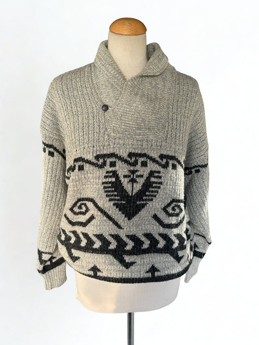 Pull vintage col châle motifs ethnique mixte la friperie vintage 25