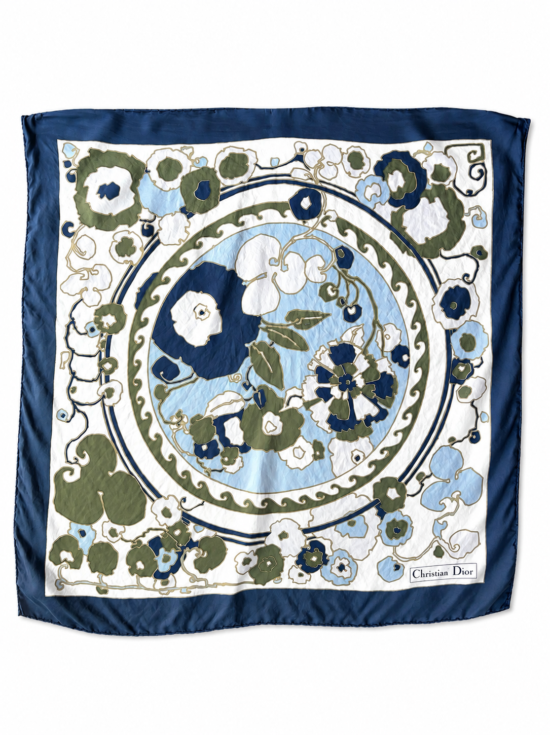Foulard soie Christian Dior motif floral